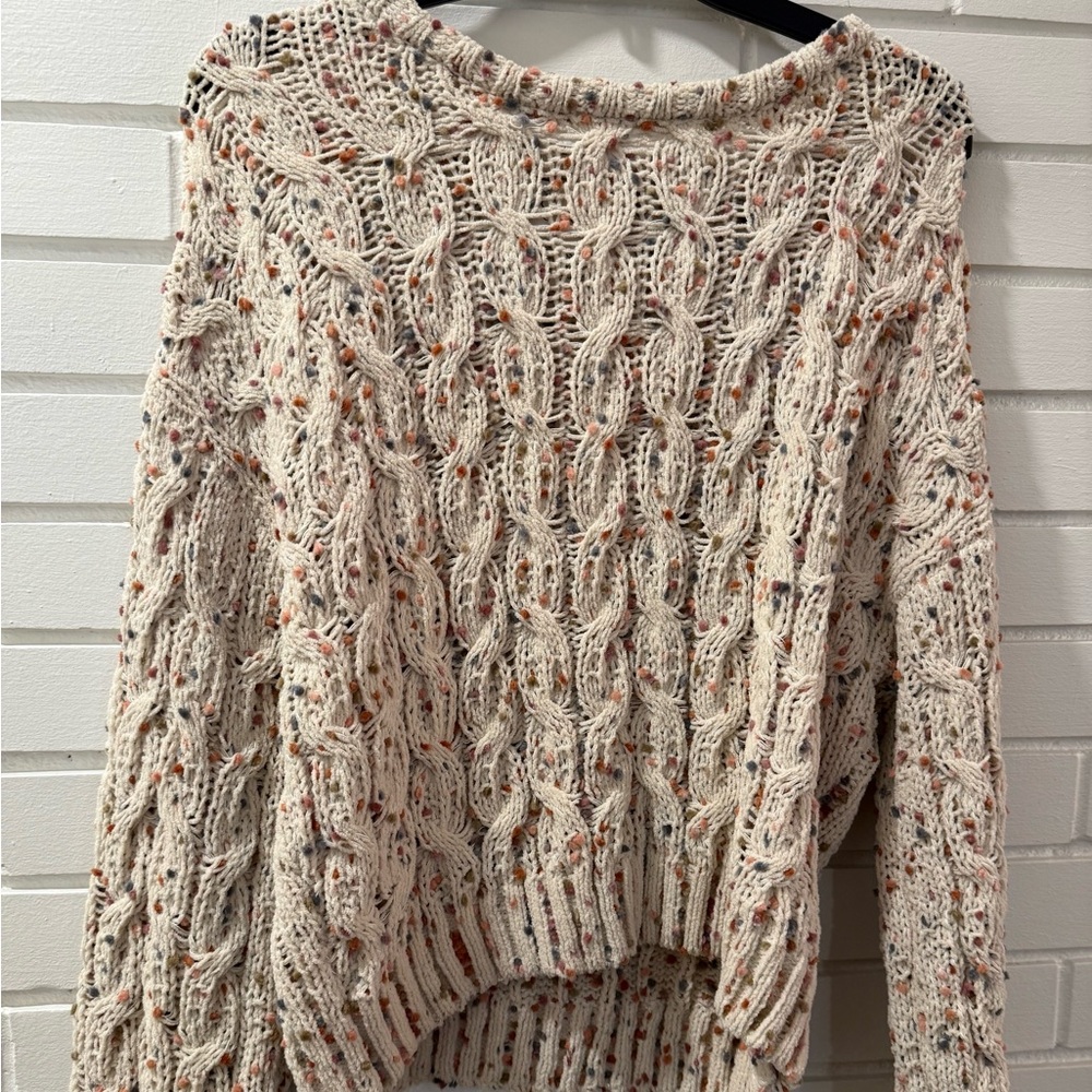 Women's Cream Cable Knit Sweater